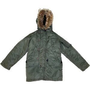 Spiewak N-3B Parka Mens 32 S Green Extreme Cold Weather Hooded Fur Trim Made USA
